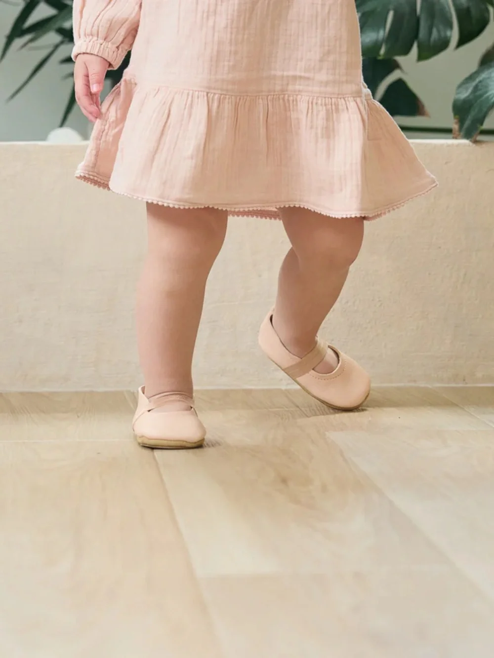 Baby Mary Jane Ballet Flats in Pale Pink - Soft Strap